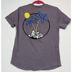 Dikotomy‎ Women's M Skull Island, Palm tree and Sun Graphic Tshirt